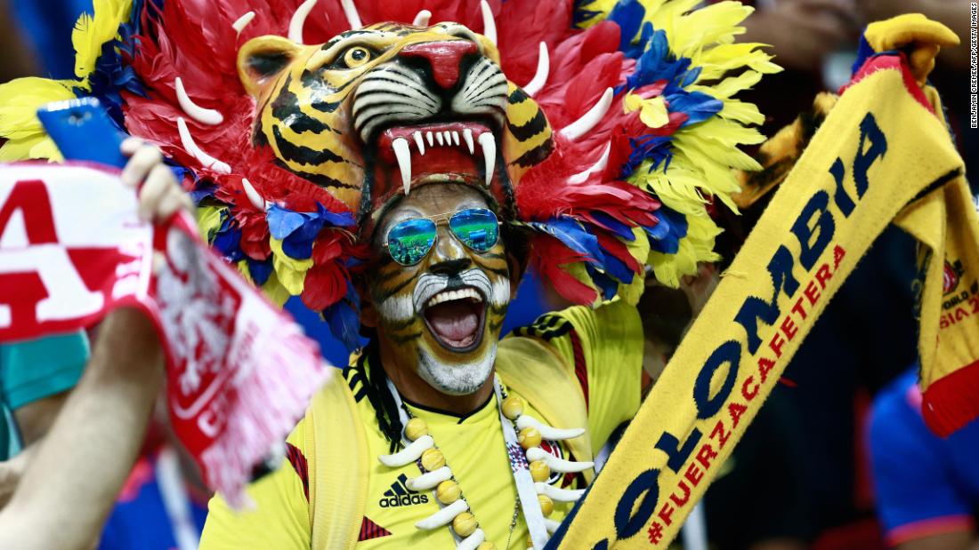A Colombia fan before the Poland match.