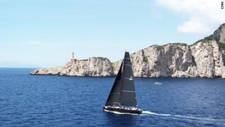 Shooting Capri&#39;s sailing from a helicopter