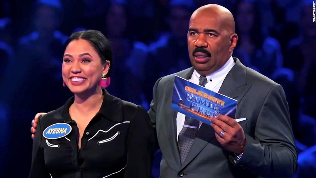 Stephen Curry and Family on the Set of Family Feud