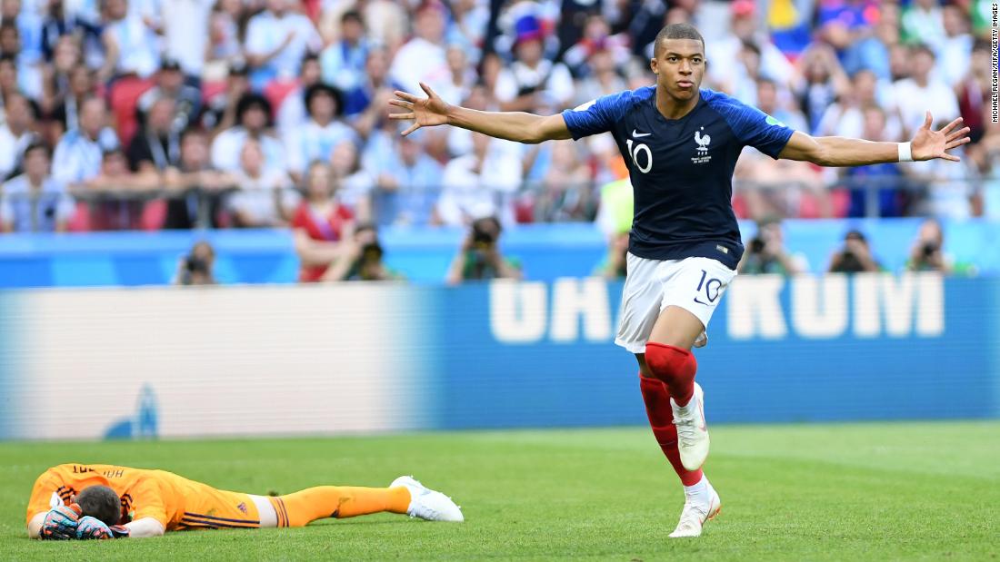 Kylian Mbappe was the star in France&#39;s victory over Argentina. The teenage sensation scored twice and drew a penalty that gave France its first goal.