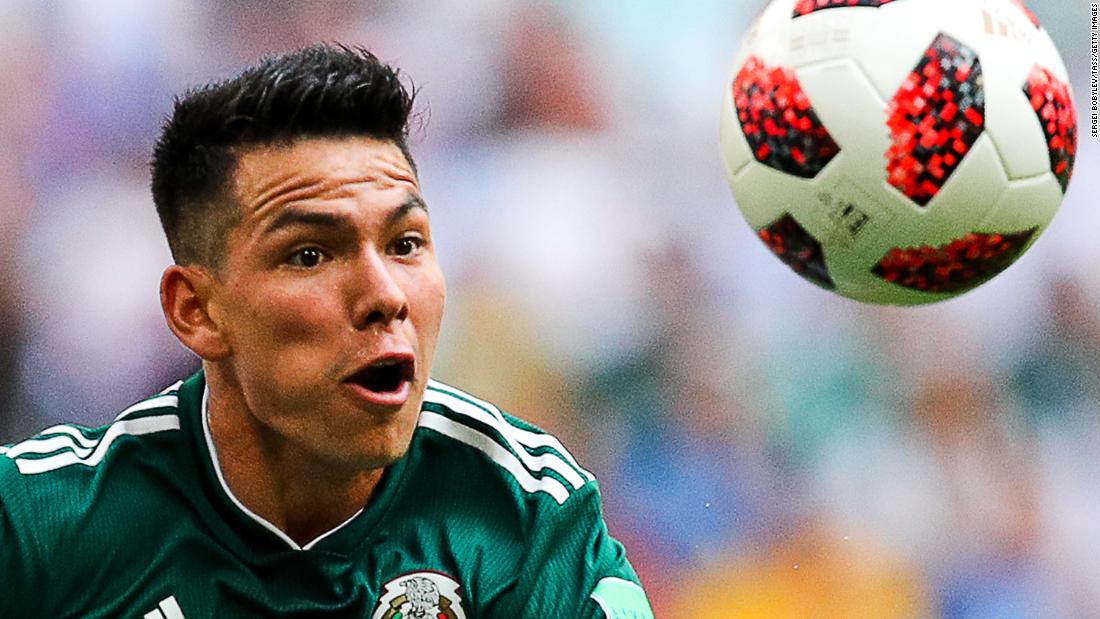 Mexico&#39;s Hirving Lozano watches the ball during the Brazil match. This is the seventh straight time that Mexico has been eliminated in the World Cup&#39;s round of 16.