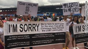 A group of Christians attended a pride parade to apologize for how they've treated the LGBT community