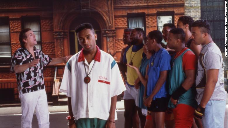 Spike Lee (center) is shown on the set of his film &quot;Do the Right Thing.&quot;