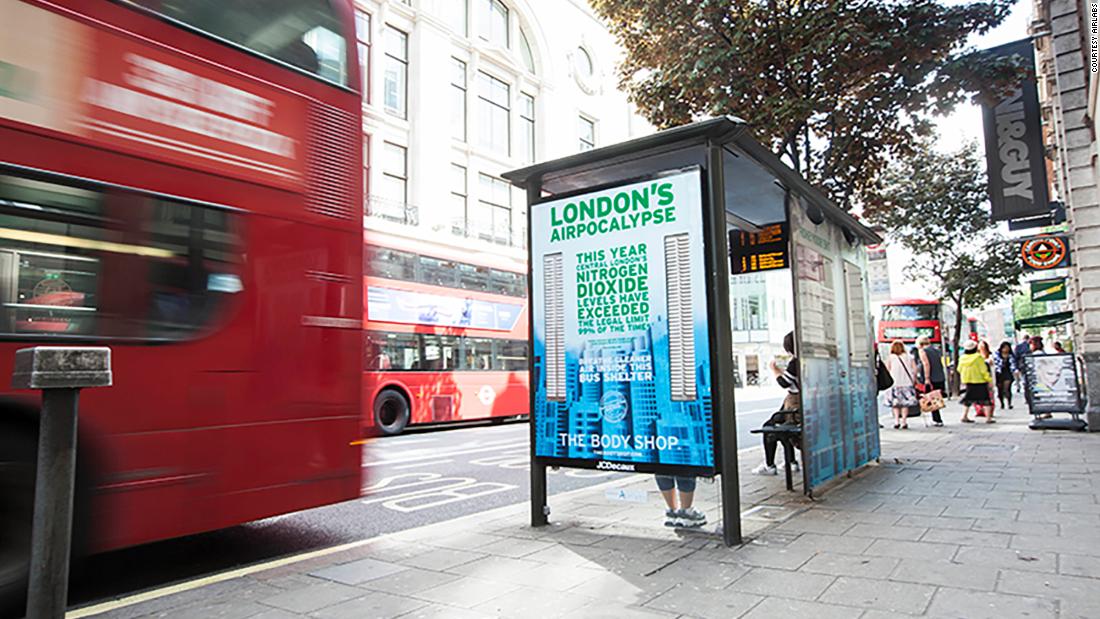 Airlabs has also partnered with The Body Shop to install a &quot;pollution-free&quot; bus shelter in central London.