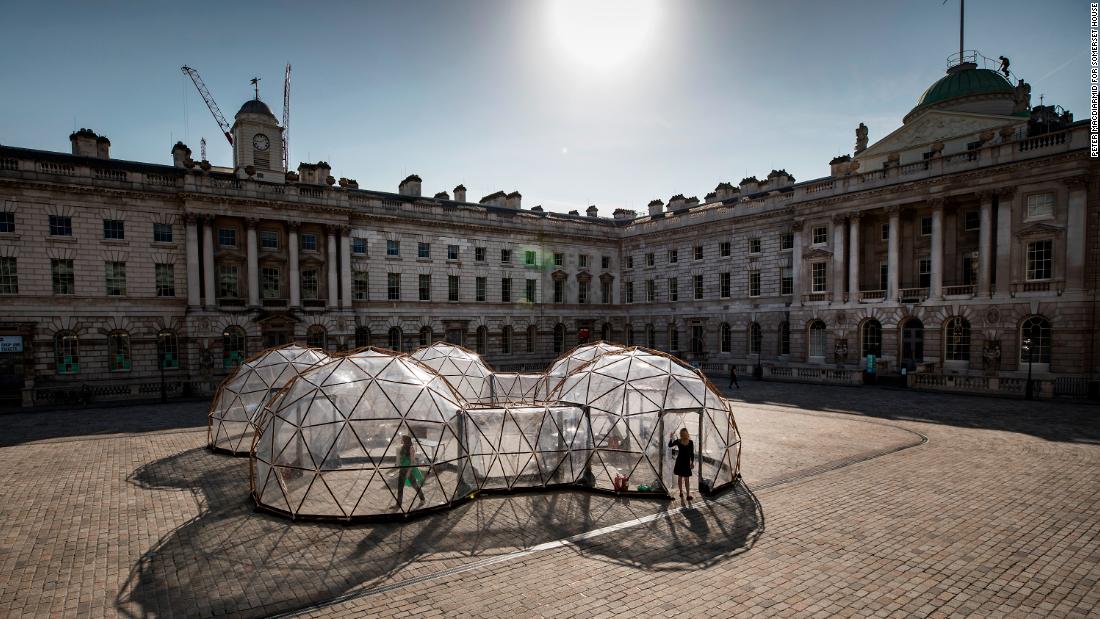 &quot;Pollution Pods&quot; exhibited at Somerset House in London as part of its Earth Day 2018 program. The project was originally commissioned by the Norwegian University of Science and Technology to assess whether art can impact behavior around climate change.