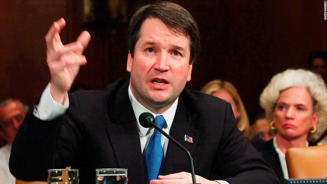 Kavanaugh appears before the Senate Judiciary Committee in April 2004.