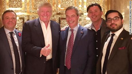 Nigel Farage visiting Trump Tower. 