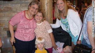 Alyssa Gilderhus as a child with her grandmother Betty Stalheim, mother, Amber Engebretson, and younger siblings.