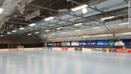 A subterranean ice hockey rink in Helsinki.