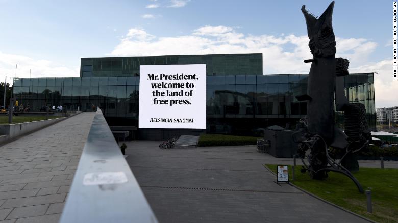 Finnish paper targets Trump and Putin with billboards on press freedom
