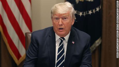 WASHINGTON, DC - JULY 17:  U.S. President Donald Trump talks about his meeting with Russian President Vladimir Putin, during a meeting with House Republicans in the Cabinet Room of the White House on July 17, 2018 in Washington, DC. Following a diplomatic summit in Helsinki, Trump faced harsh criticism after a press conference with Putin where he would not say whether he believed Russia meddled with the 2016 presidential election. (Photo by Mark Wilson/Getty Images)
