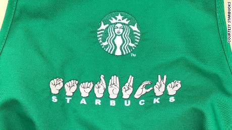 Starbucks sign language apron