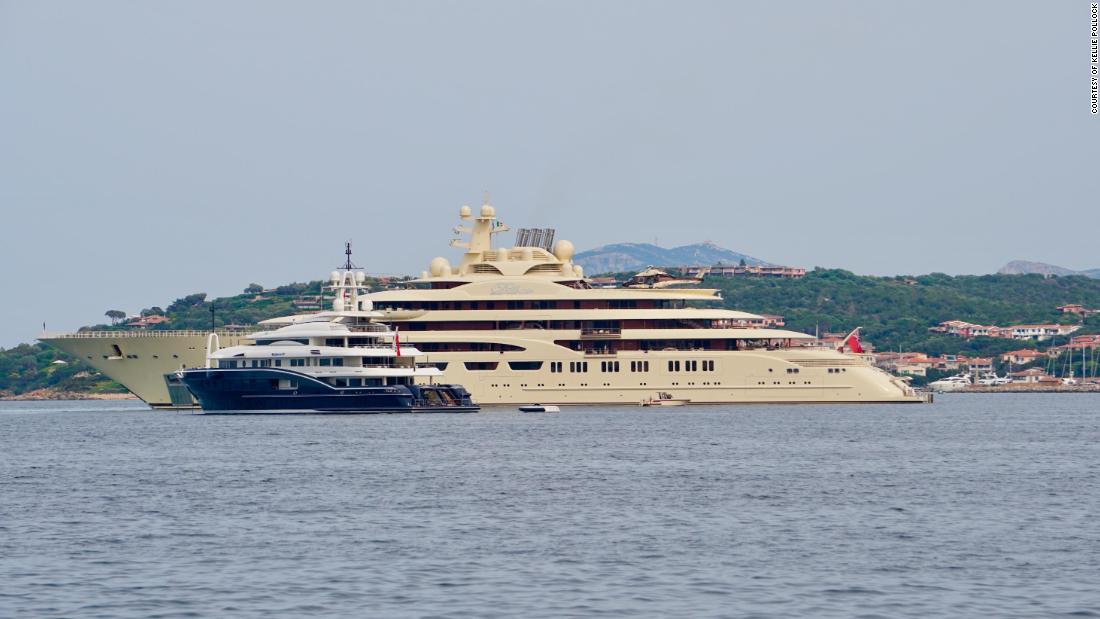 Dilbar is the fourth biggest yacht in the world boasting a staff of 80 and a helicopter. It is just one of the superyachts that converge on the Costa Smeralda in summer.