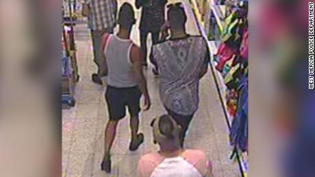 Police released this security camera image of suspects in the attack in the English city of Worcester.