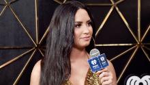 INGLEWOOD, CA - DICIEMBRE 01: (USO EDITORIAL SOLAMENTE, SIN USO COMERCIAL) Demi Lovato en la sala de prensa durante 102.7 KIIS FM & Jingle Ball 2017 presentado por Capital One en The Forum el 1 de diciembre de 2017 en Inglewood, California.  (Foto de Alberto E. Rodriguez / Getty Images para iHeartMedia)