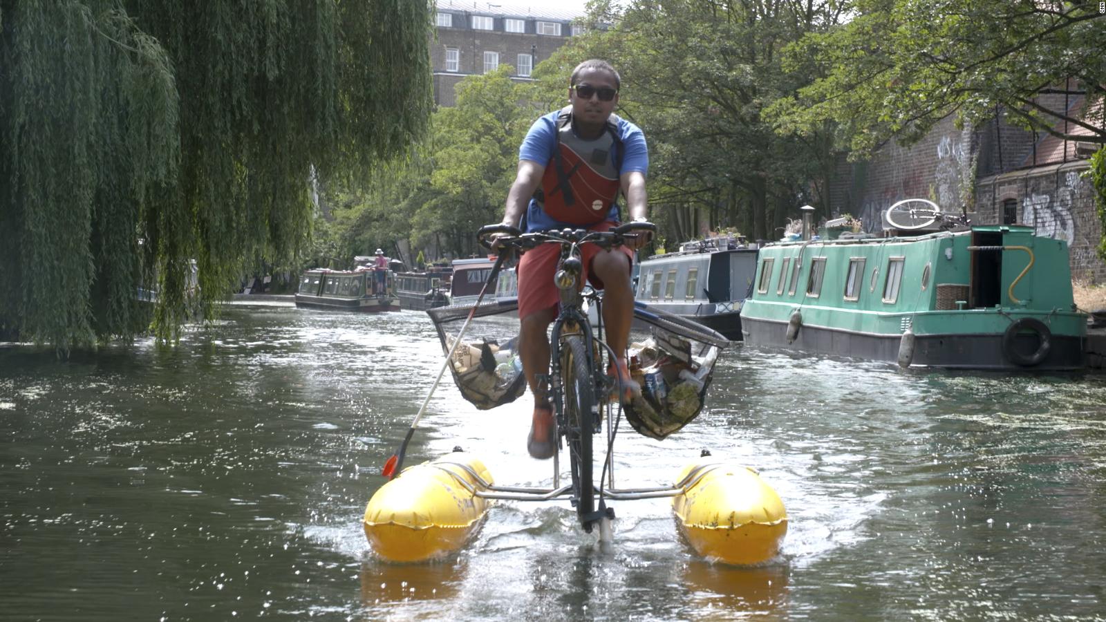 bicycle floating on water