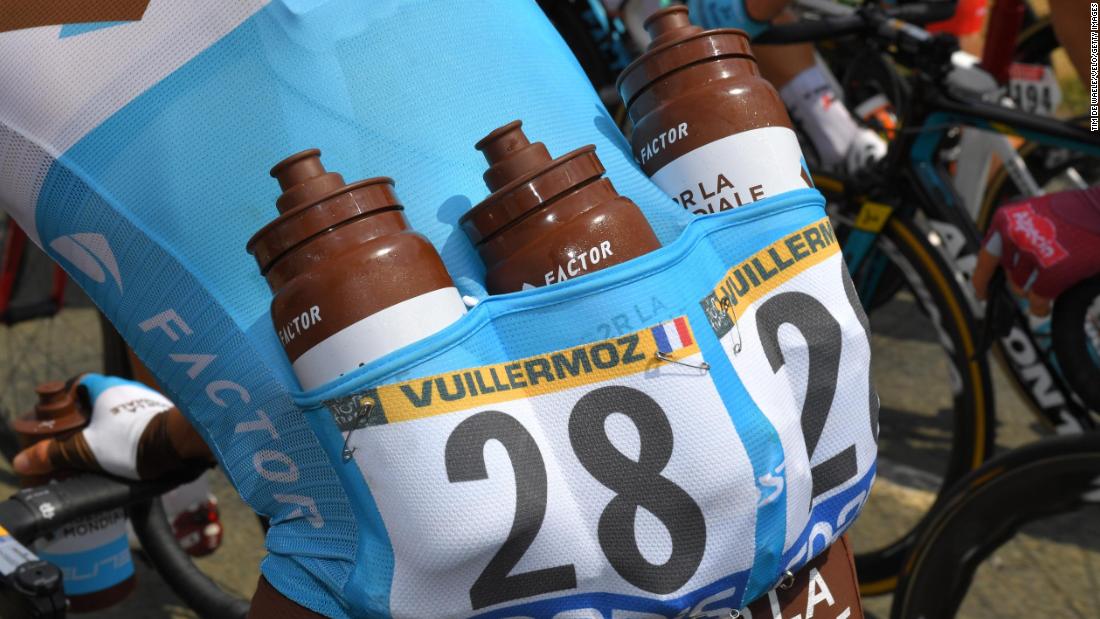 France&#39;s Alexis Vuillermoz had plenty of water for the eighth stage on July 14.
