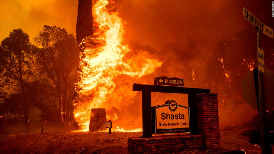 The Carr Fire tears through Shasta on July 26.