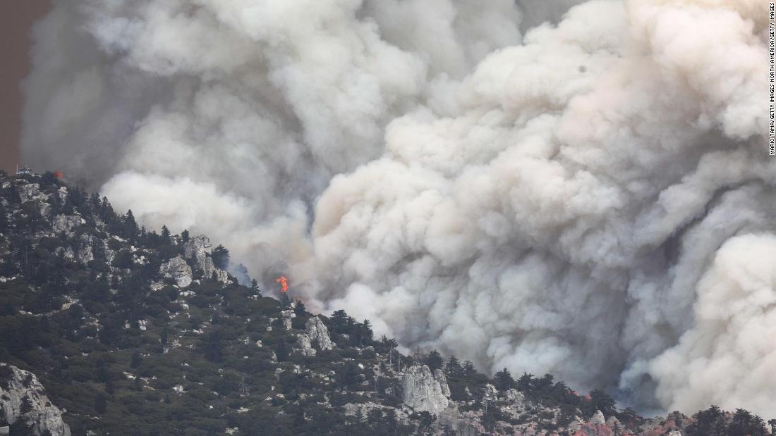 The Cranston Fire burns in San Bernardino National Forest, near Idyllwild, on Thursday, July 26. The Cranston Fire has prompted thousands to flee their homes.