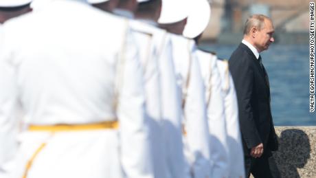 Russian President Vladimir Putin attends Sunday&#39;s parade.