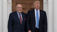 BEDMINSTER TOWNSHIP, NJ - NOVEMBER 20: (L to R) Former New York City mayor Rudy Giuliani stands with president-elect Donald Trump before their meeting at Trump International Golf Club, November 20, 2016 in Bedminster Township, New Jersey. Trump and his transition team are in the process of filling cabinet and other high level positions for the new administration.  (Photo by Drew Angerer/Getty Images)
