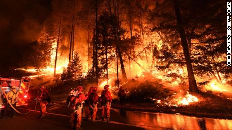 The Carr Fire spread toward the towns of Douglas City and Lewiston near Redding, California. 