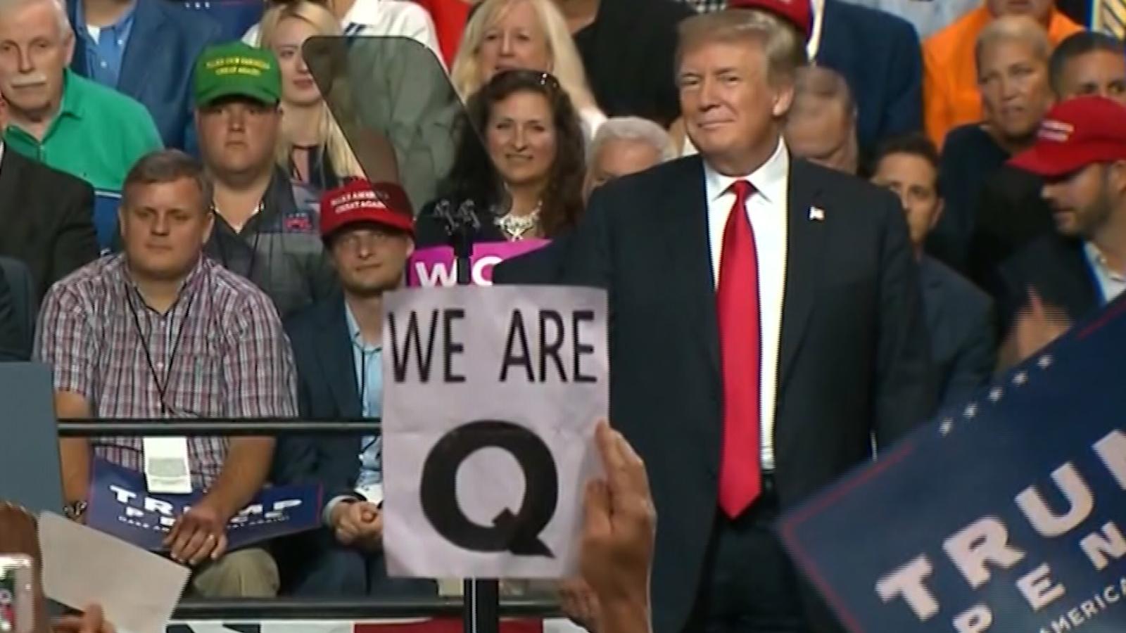 Conspiracy theory group QAnon appears at Trump rally - CNN Video