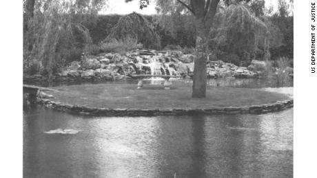 Pond and waterfall at Paul Manafort house in New York.