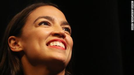 LOS ANGELES, CA - AUGUST 02:  New York U.S. House candidate Alexandria Ocasio-Cortez smiles at a progressive fundraiser on August 2, 2018 in Los Angeles, California. The rising political star is on her third trip away from New York in three weeks and is projected to become the youngest woman elected to Congress this November when she will be 29 years old.  (Photo by Mario Tama/Getty Images)