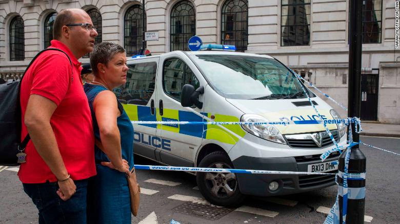 Car crashes into barrier outside UK parliament