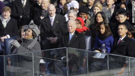 Franklin actúa en la ceremonia de investidura del presidente Barack Obama el 20 de enero de 2009.