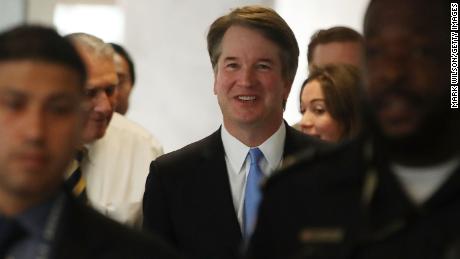 WASHINGTON, DC - AUGUST 15:  Supreme Court Justice nominee Judge Brett Kavanaugh walks to a meeting with Se. Joe Donnelly (R-IN) on August 15, 2018 in Washington, DC. Kavanaugh is meeting with members of the Senate after U.S. President Donald Trump nominated him to succeed retiring Supreme Court Associate Justice Anthony Kennedy.  (Photo by Mark Wilson/Getty Images)