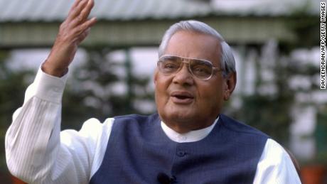 Vajpayee pictured at his residence in New Delhi in 2004.