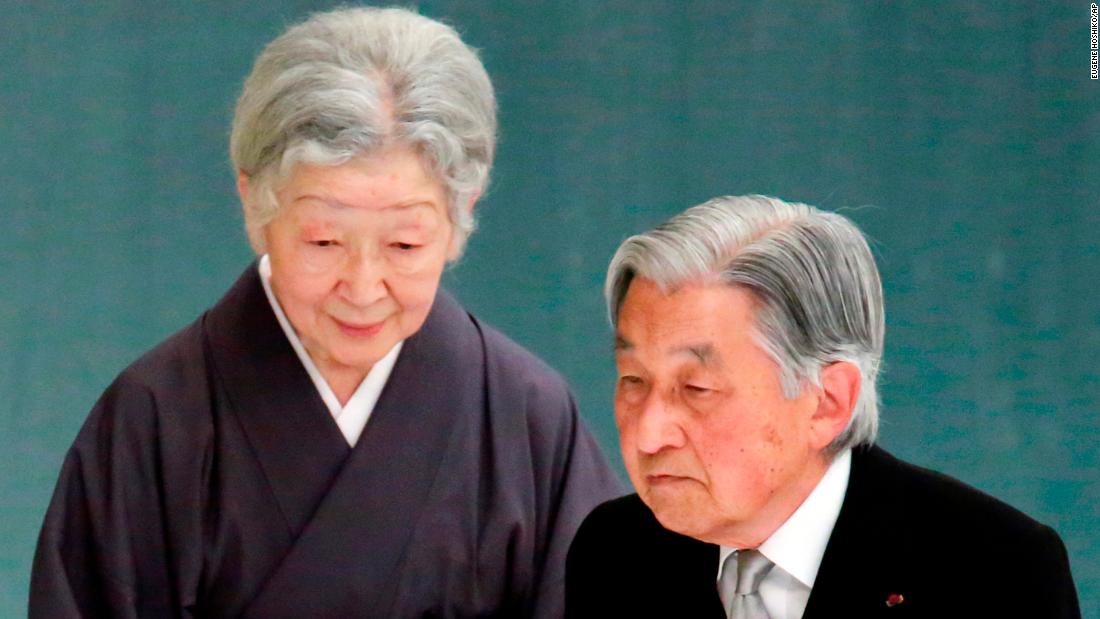 Akihito and Michiko attend a memorial service for war veterans in August 2018.