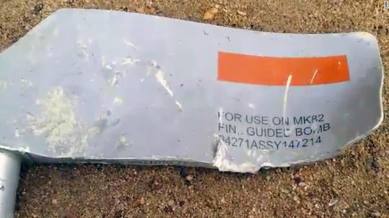 Munitions experts confirmed that the numbers on this piece of shrapnel confirmed that Lockheed Martin was its maker and that this particular MK 82 was a Paveway laser-guided bomb.
