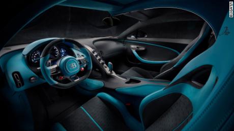 The interior of the Bugatti Divo is intended to have a very technical, rather than warm and luxurious, appearance.