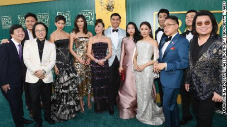 The cast of "Crazy Rich Asians" at the film's Hollywood premier. 