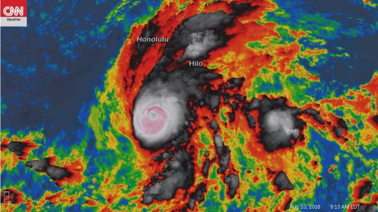 Hurricane Lane is shown in a satellite image from early Thursday.
