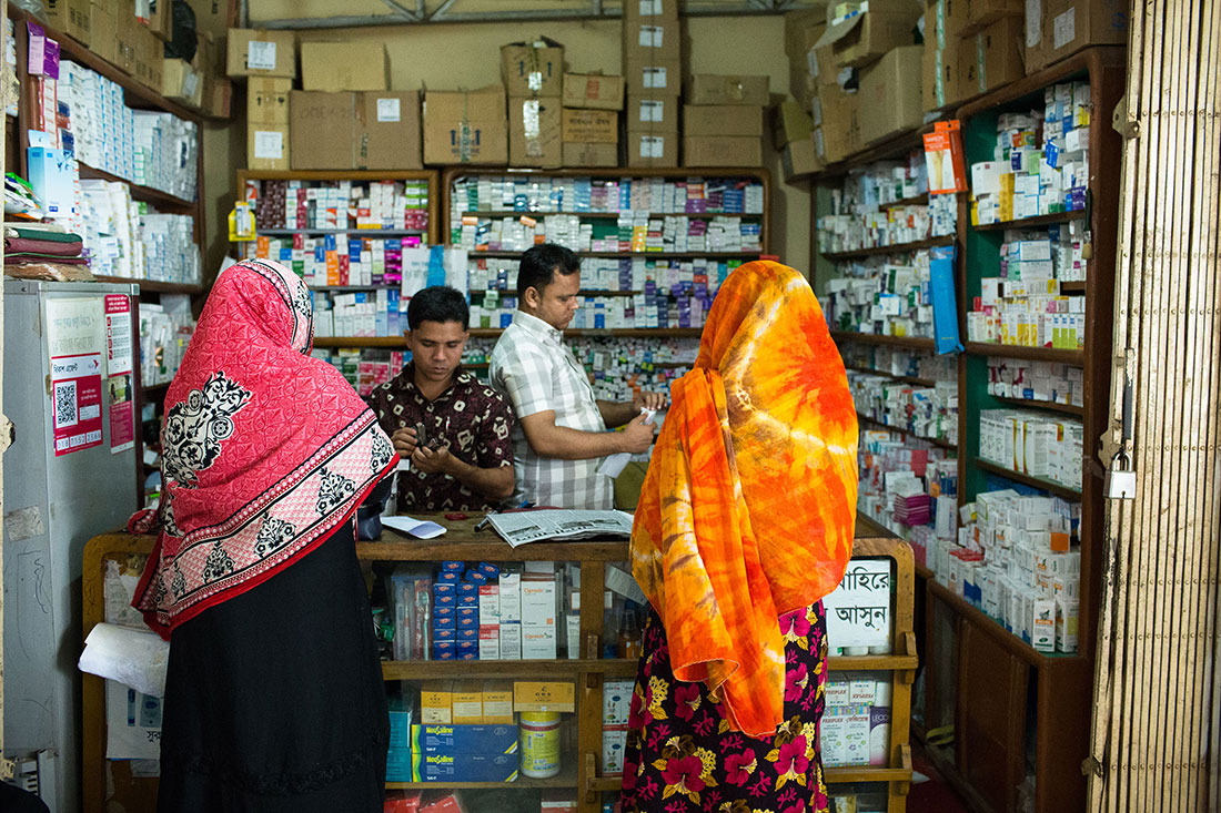 Women who want to get an abortion buy pills in pharmacies like this one in Cox&#39;s Bazar.