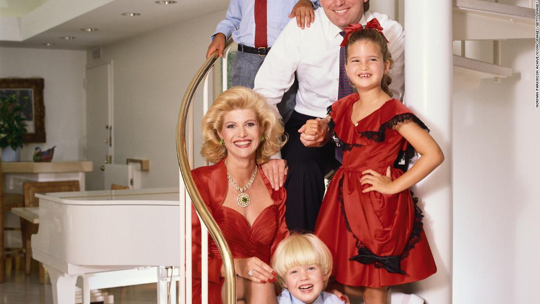 Trump and his family, circa 1986. Trump was married to Ivana Zelnicek Trump from 1977 to 1990, when they divorced. They had three children together: Donald Jr., Ivanka and Eric.