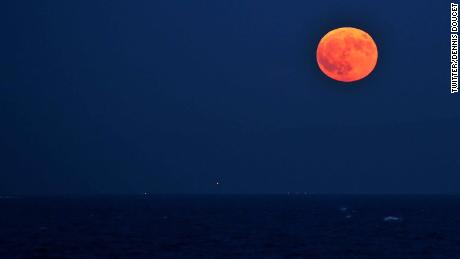 Full moon shines over Japan.