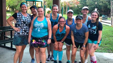 Amanda Netero's Florida group ran 10 miles.