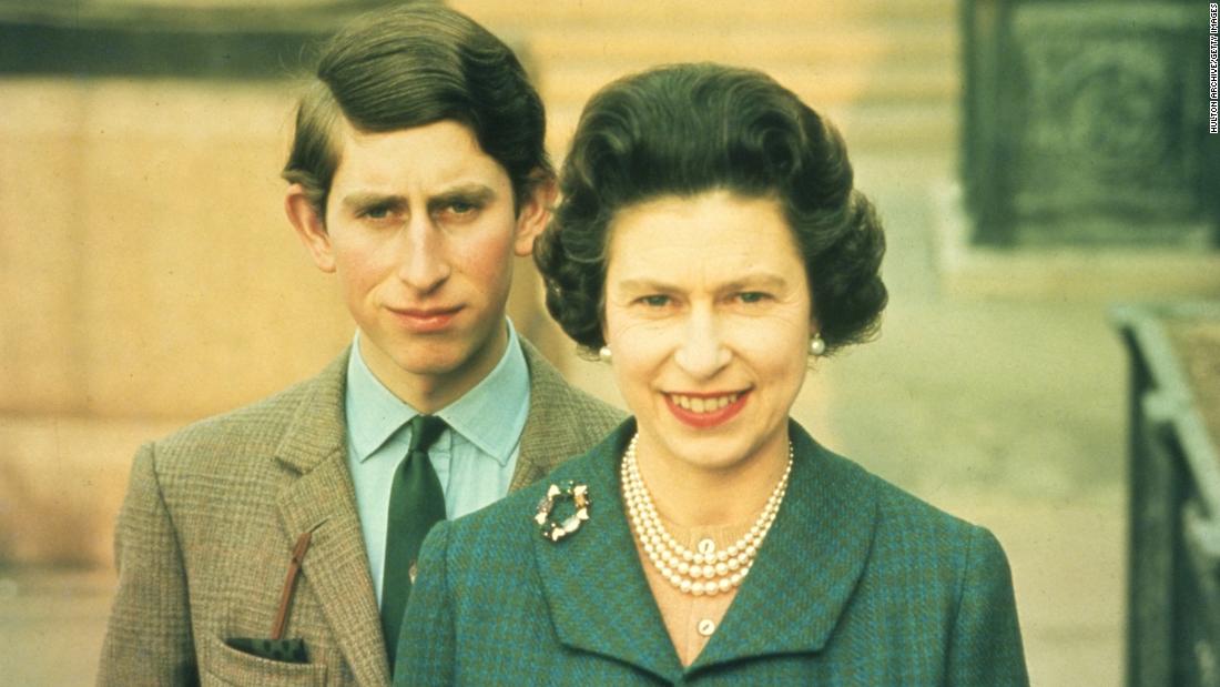 Queen Elizabeth II with her oldest son, Prince Charles, in 1969. Charles is next in line for the throne.