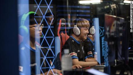 Members of professional eSports team &#39;Afreeca Freaks&#39; prepare to compete in a 2018 &#39;League of Legends&#39; competition in Seoul.