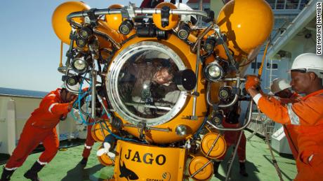 Debmarine Namibia's submarine examines the geology of the seabed.