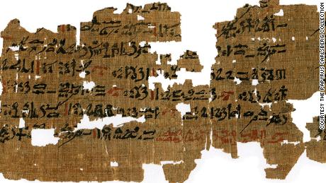 This papyrus, from c. 1500-1400 BC, is inscribed with remedies for eye diseases