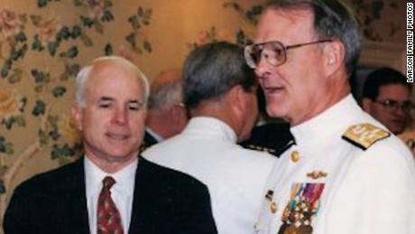 'Chuck has his wingman back' says wife of admiral beside whom McCain will be buried