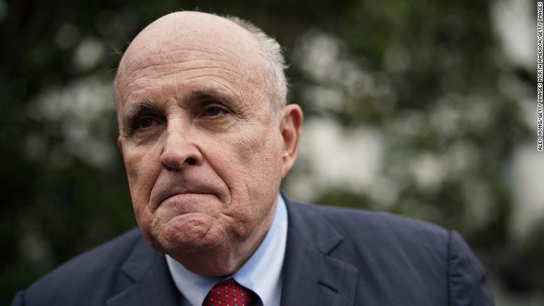 WASHINGTON, DC - MAY 30:  Rudy Giuliani, former New York City mayor and current lawyer for U.S. President Donald Trump, speaks to members of the media during a White House Sports and Fitness Day at the South Lawn of the White House May 30, 2018 in Washington, DC. President Trump hosted the event to encourage children to participate in sports and make youth sports more accessible to economically disadvantaged students.  (Photo by Alex Wong/Getty Images)