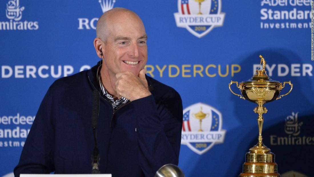 Team USA captain &lt;strong&gt;Jim Furyk&lt;/strong&gt; (pictured) picked Woods as one of his three wildcards on September 4. Here&#39;s the rest of his 12-man line-up for the match against Europe at Le Golf National outside Paris, France starting September 28.