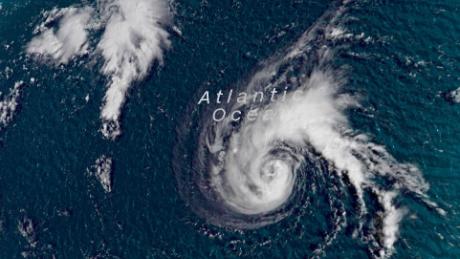 Tropical Storm Florence is shown in a satellite image from Saturday morning.